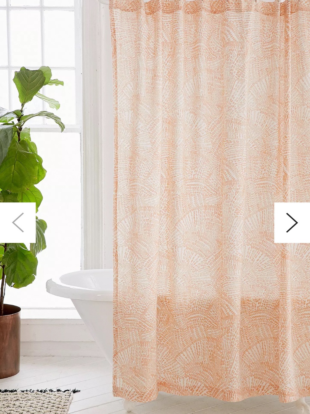Urban Outfitters Geo Print Peach Shower Curtain
